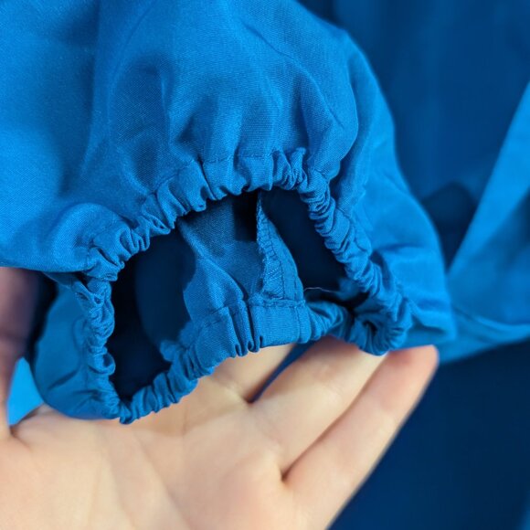 NWOT Monki Women Long Sleeve Midi Wrap Front Side Tie Dress Blue Size 38 (US 6) - Picture 11 of 15